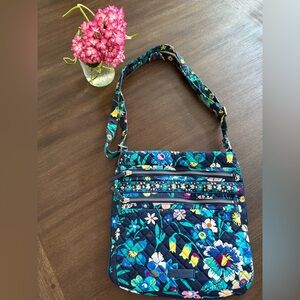 Vera Bradley Iconic Triple Zip Hipster Quilted Crossbody Shoulder